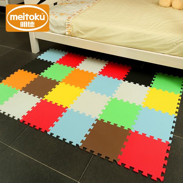 Meitoku baby EVA Foam Play Puzzle Mat / 18,24or36/lot Interlocking Exercise Tiles Floor Carpet Rug for Kid,Ogni 32X32cm,1cmThick LJ201114