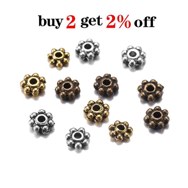

200pcs lot gold end metal bead wheel charm loose spacer beads for diy jewelry making bracelet findings supplies h jllsqi, Silver