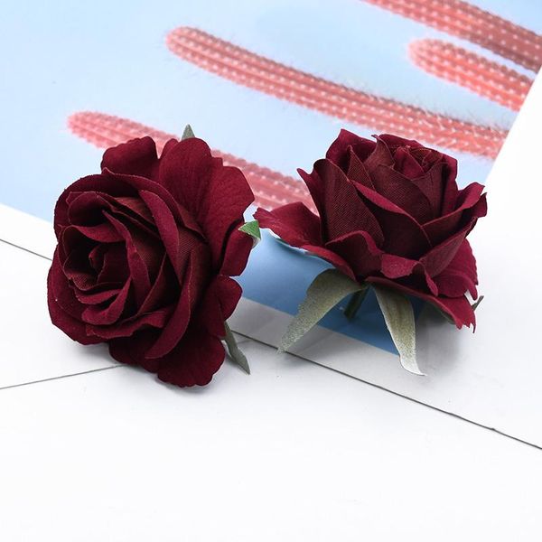 

10 6 см розовая голова искусственные цветы для дома украшения дома аксессуары скрапбукинг конфеты коробка брошь свадебные свадебные аксессуа