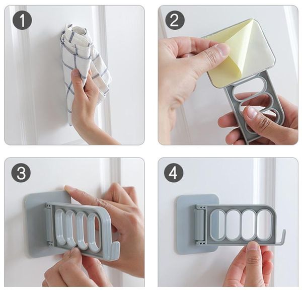 

wall-mounted glue four-hole row hook multi-function hooks nordic home wall-mounted non-marking glue hooks wall-moun bbydpo
