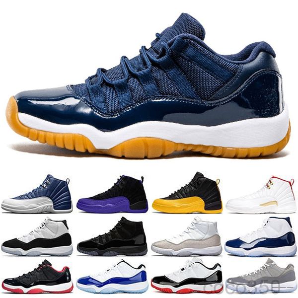 

11 low bred white blue concord men women 11s basketballs shoes 4 metallic orange red purple 13 flint lucky green sneakers with box ppm5, Black