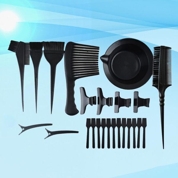 

hair bun maker 24pcs in 1 set styling coloring kits dyeing brushes combs for salon home black, Brown