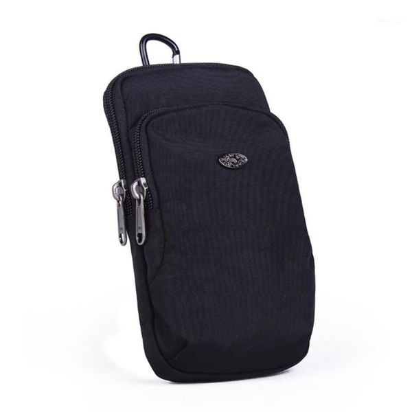 

waterproof nylon cell mobile phone case cover men women crossbody small messenger bag arm band hook belt waist purse bags1