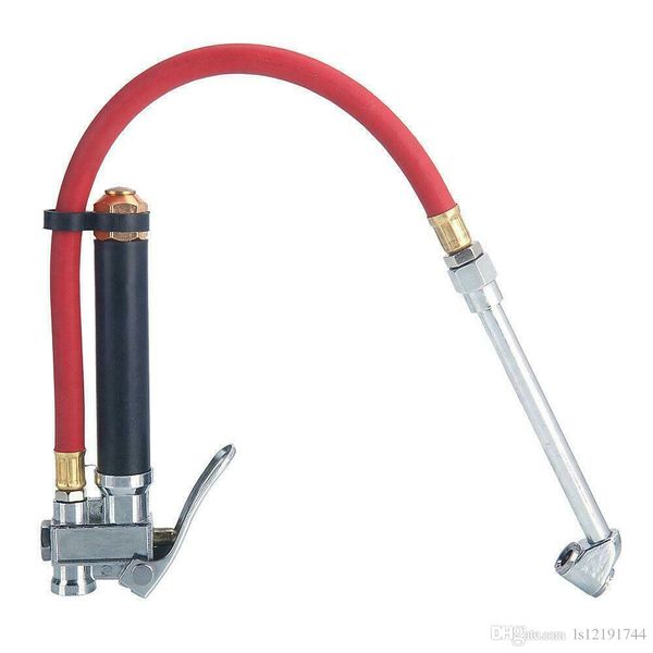 

air tire pressure filler | dual chuck inflator car gauge 12" compressor hose