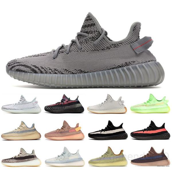 

3m reflective kanye west v2 women men casual shoes yecher ash stone clay earth desert sage carbon cinder sports sneakers 36-47 1# hg9m, Black