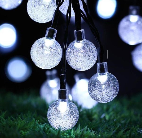 

солнечный свет crystal ball 6.5m 30 led гирлянд сказочные огни солнечный garland сад свадебные праздники рождественские украшения на открыто