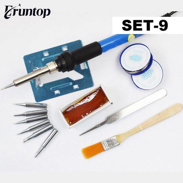 

hand & power tool accessories adjustable 60w temperature electric soldering iron welding solder rework station heat pencil 6pcs tips repair
