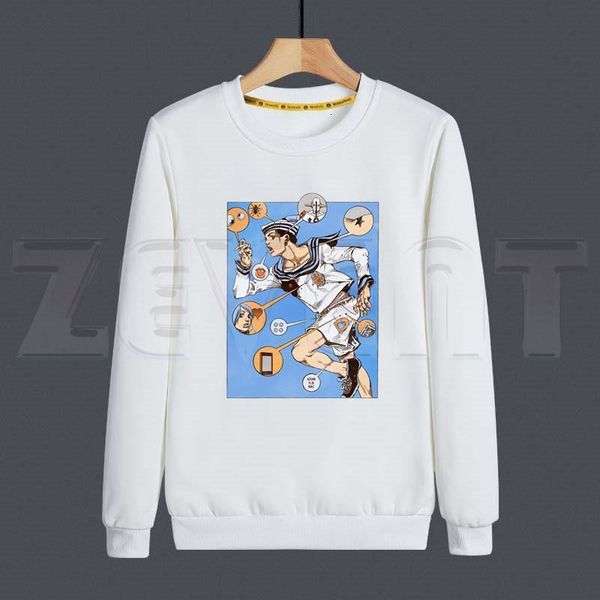 

jojo bizarre adventure stone ocean steel ball run jojo lion men hoodies sweatshirt print trend mens clothes hip-hop male, Black