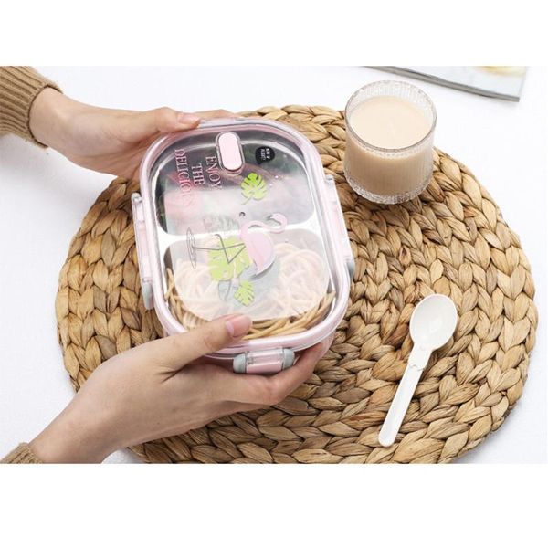 

650 мл 304 нержавеющая сталь японская японская коробка для обеда с отсеком bento коробка для детской школы пикник кухонные утечки питания ед