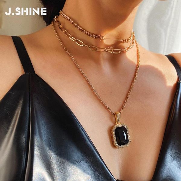 

jshine стильные черные смолы бар кулон ожерелье геометрическое многослойное колье ожерелье золотая цепь цвета слоистые ожерелья женщин, Silver