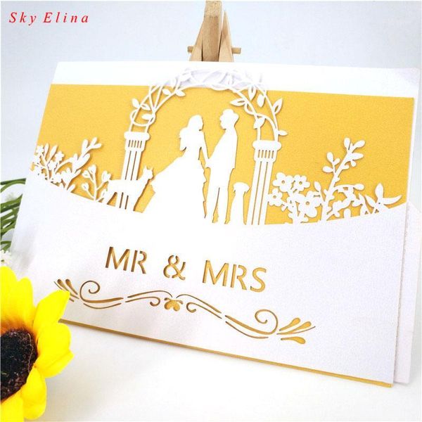 

greeting cards 30pcs 12*18cm european style seat card wedding invitations envelopes party decoration name white 6z1