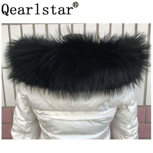 

new 100% real raccoon fur collar for parkas genuine women men big size fur black scarves coat's hood scarf 70cm 75cm zxx88 y200103, Blue;gray