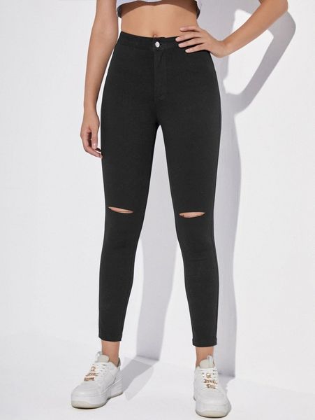 

high stretch ripped skinny jeans i2xr#, Blue