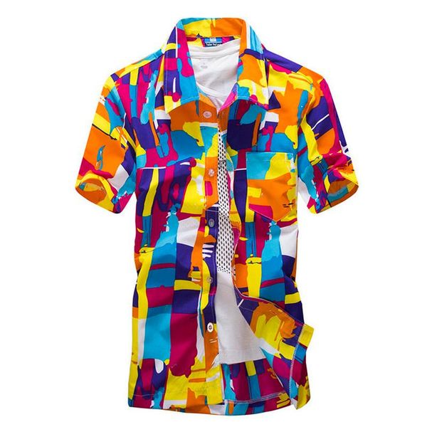 

drop shipping 2020 summer designer hawaiian shirt men casual short sleeve beach shirt male, White;black
