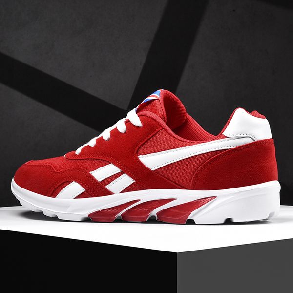 

ultralight running shoes for men cushioning breathable men sneakers sport gym trainers red big size 39-46 drop-shipping, Red;white