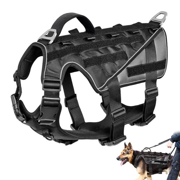 

military tactical dog harness nylon reflective k9 working dog harness adjustable training for medium large dogs german wmthgj