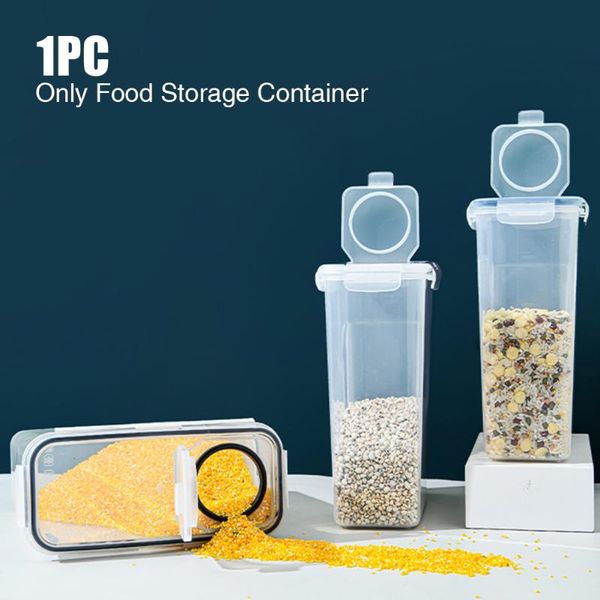 

storage bottles & jars 4l grain refrigerator transparent portable airtight large capacity kitchen organizer with lid container cupboard
