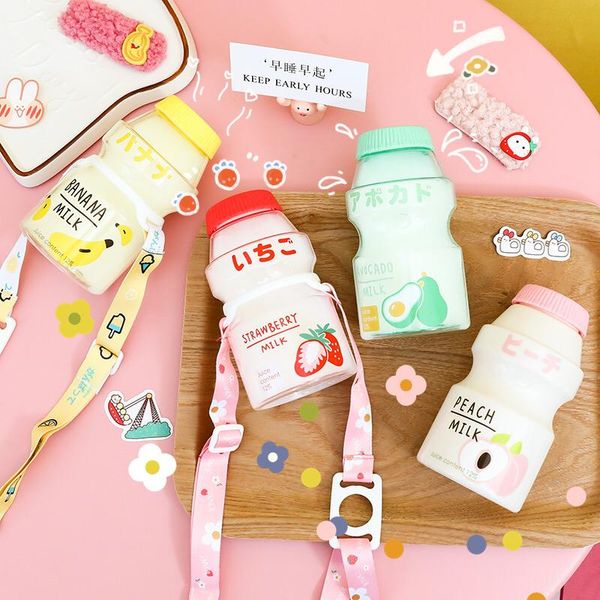 

480ml yogurt water bottle plastic bottles tour fruit drinking bottle cute kawaii milk cup mugs carton shaker items wmtgxj