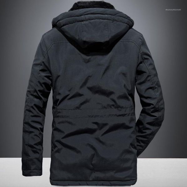 

winter cotton-padded clothes mens outerwear large size loose-fit brushed thick warm jacket mid1, Black