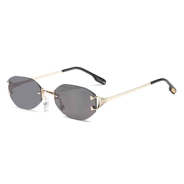 

75% off online shop vintage small rimless sunglasses women men travel driving punk metal sun glasses for female, White;black