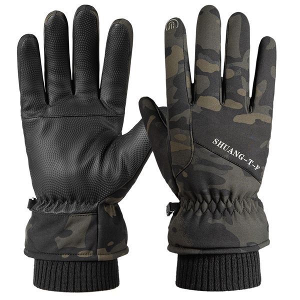 

cotton for men in warm plush waterproof cold proof winter cycling motorcycle ski gloves male