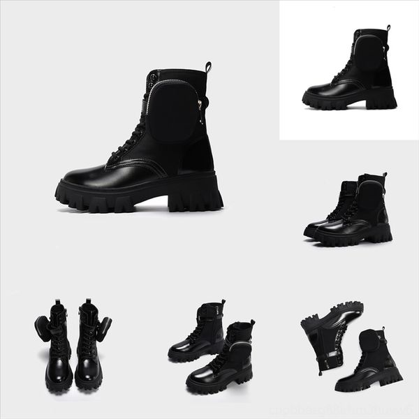 

hju0s newset walletautumn winter women electronic motorcycle boots embroidery matching color woman oxford boot letters logo, Black