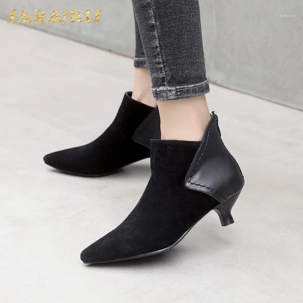 

sarairis fashion new plus size 46 strange style ankle boots women shoes zip up spring autumn elegant shoes ladies boots1, Black