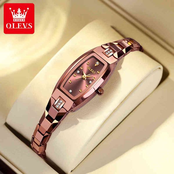 

nxy watch olevs fashion luxury quartz women's watches tungsten steel elegant design with diamond relogio feminino gift for female 0127, Slivery;brown