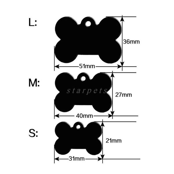 

100 pcs/lot aluminum pet id tag bone shape double sided custom engraved dog cat pet name phone number id tag charm pers bbyeij