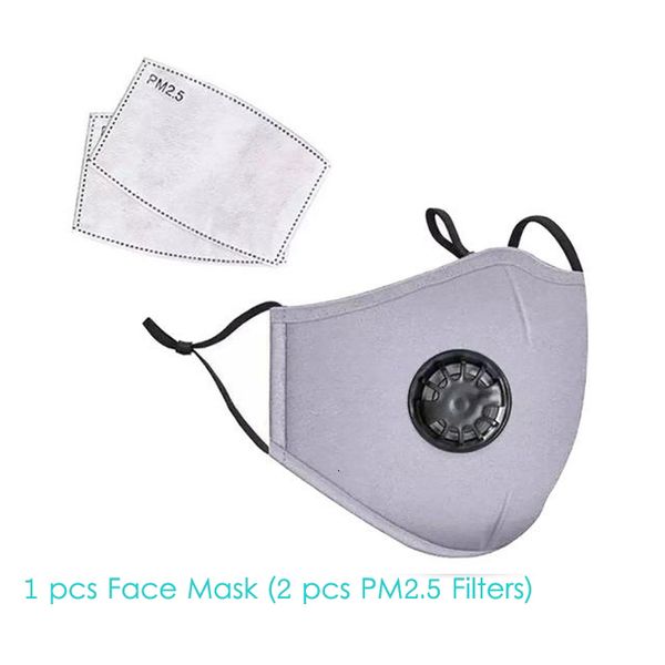 

stock fast ship fashion cycling in face mask air activated exhalation valve with pm 2.5 filter anti-fog reusable mouth cover blue