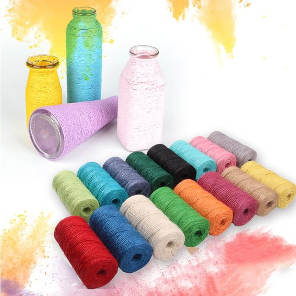 

yarn 100m/roll colorful macrame rope twisted string diy thread cord for party wedding decoration handmade crafts corde, Black;white