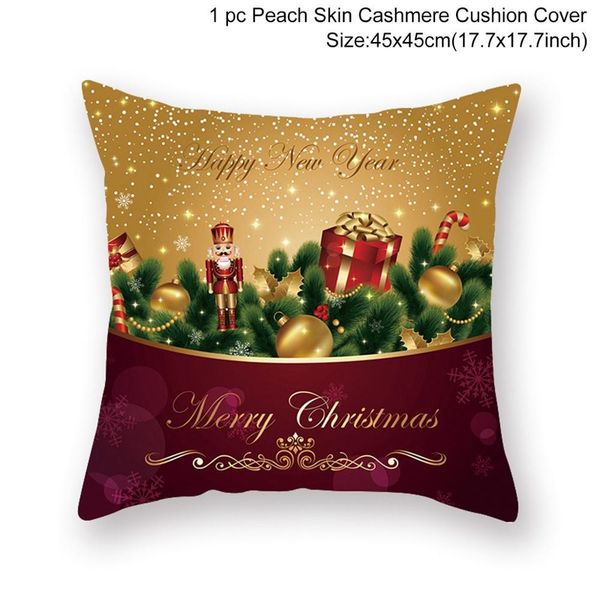 

45x45cm christmas pillowcase merry christmas decor for home 2020 christmas ornaments xmas gifts navidad noel happy new year 2021 wmthqg