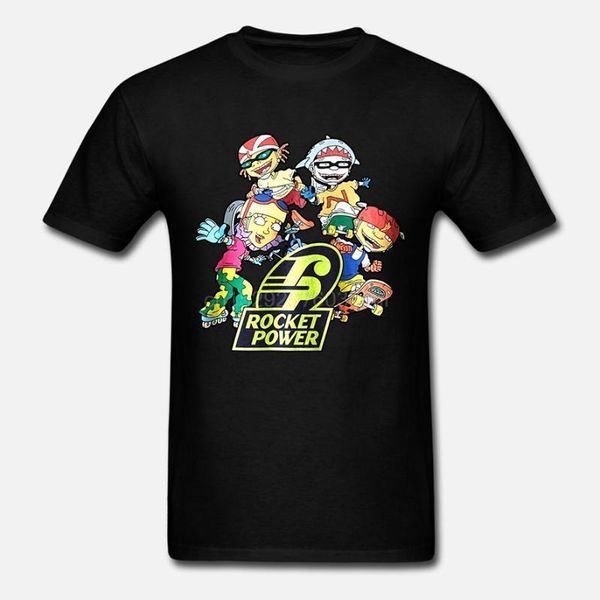 

men funny t shirt women cool tshirt men's rocket power t-shirt1, White;black