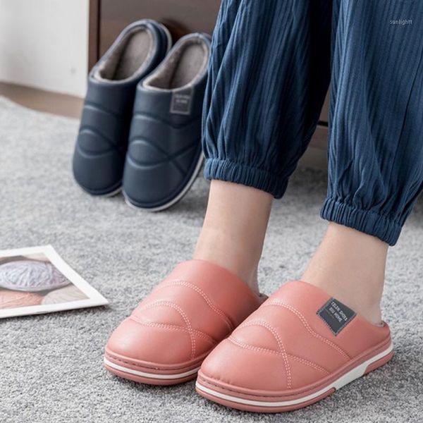 

slippers women men shoes couple home indoor winter warm plush ladies slipper non-slip female footwear 2021 bedroom comfortable1, Black