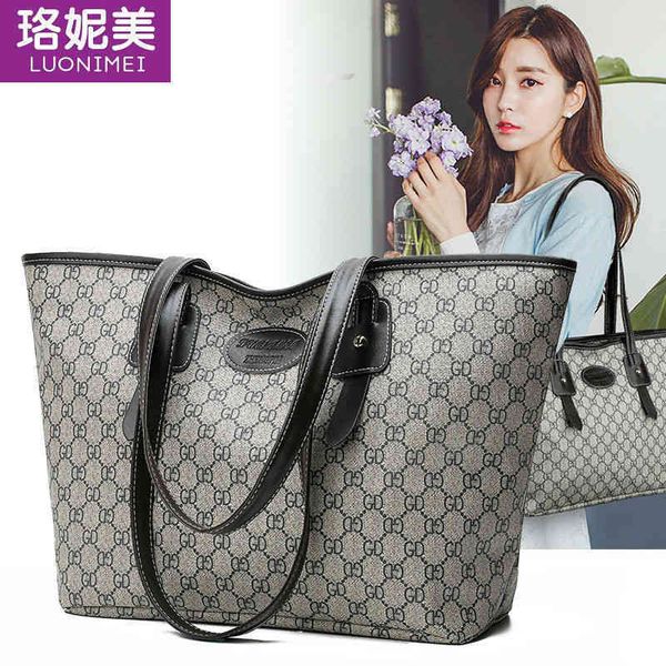 

2022 factory wholesale [genuine loneme]autumn and winter fashion versatile simple one shoulder korean high capacity tote bag