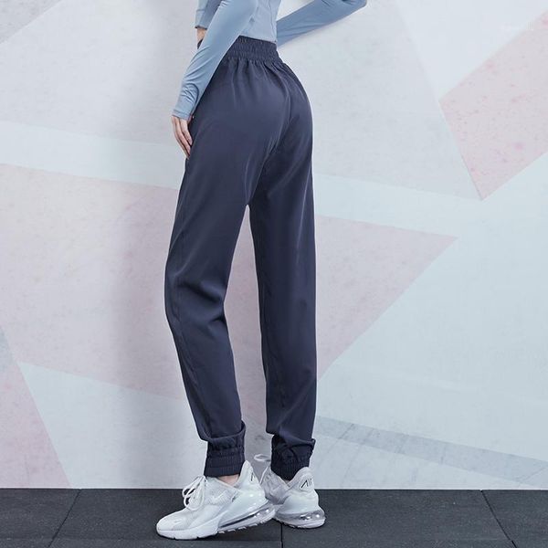 

running pants women's elastic waist jogging excise trousers loose fitness training sweatpants female solid sportswear1, Black;blue