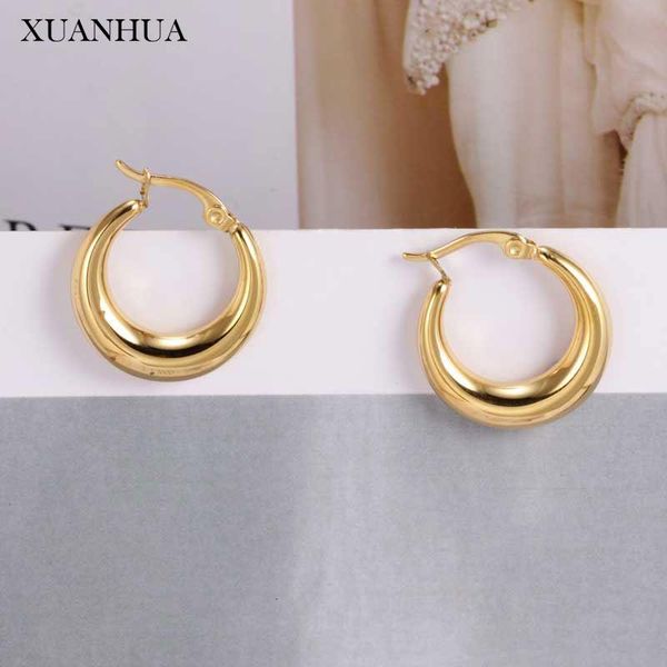 

hoop & huggie xuanhua earrings rings small for women stainless steel jewelry woman fashion offers with, Golden;silver