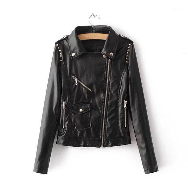 

kobykoyi women autumn bomber jacket coat fashion street washed pu leather jacket zip for women black coat chaqueta mujer1