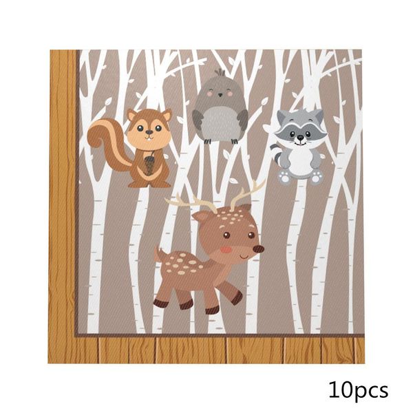 

woodland baby душ украшения животные тематические гендерные нейтральные партии поставки посуды с баннер и лесной фольгой воздушные шары jllv