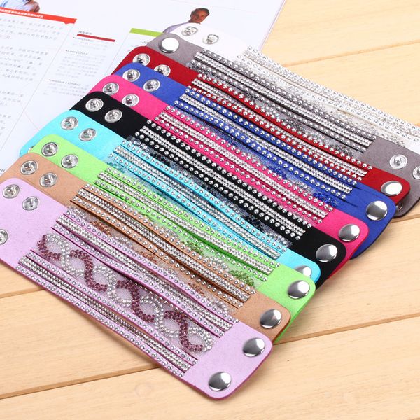 

rhinestone fashion multilayer slake wrap bracelet deluxe braid leather charm bangles with sparkling crystal wristband wo