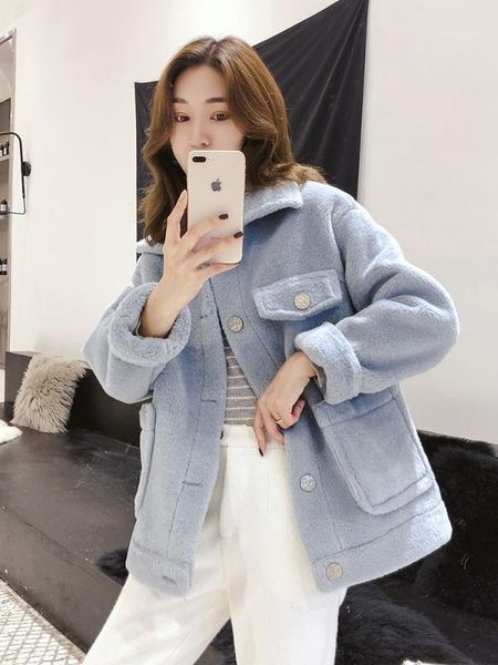 

women wool warm coat spring autumn winter jacket long sleeve big pocket casual overcoat new arrival big size, Black