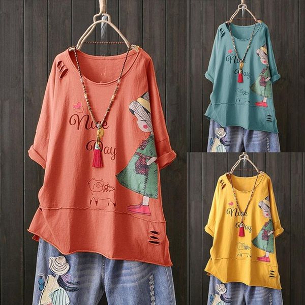 

new tshirt women fashion o neck short sleeve cartoon print cotton linen poleras camiseta mujer women harajuku t shirt, White