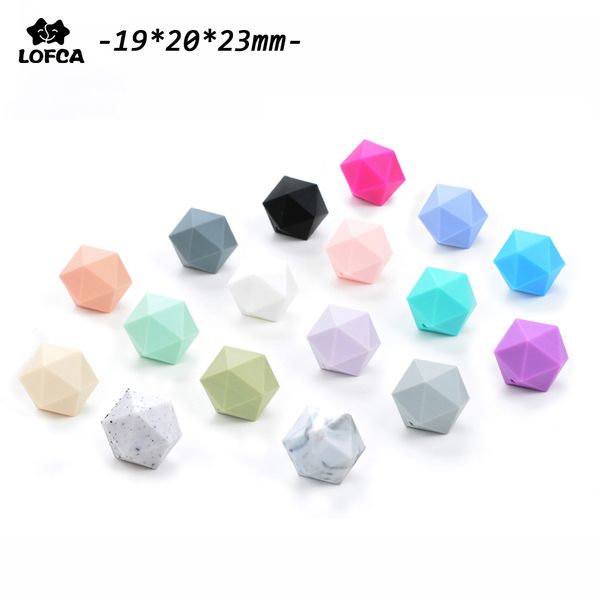 

silicone beads for teething necklace jewelry diy icosahedron beads better than hexagon 50pieces/lot t200324, Green;white