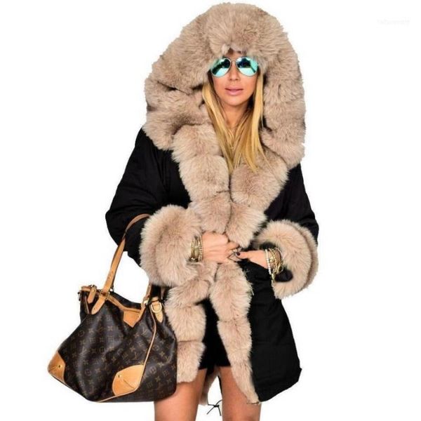 

new high grade faux fur thick coat fashion winter women faux fur coat jackets slim long warm ls11811, Black