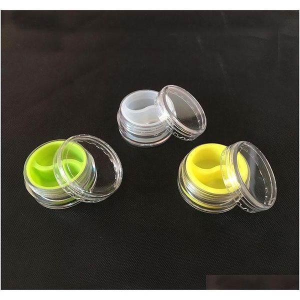 

3 ml sile container for wax oil plastic container with silcone inner non-stick sile dab bho dry herb storag qylxfh pets2010