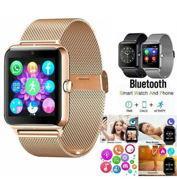 

stainless steel strap multi-funtional sport bluetooth smat watch phone z60 wrist smartwatch with sim tf card for andriod phones