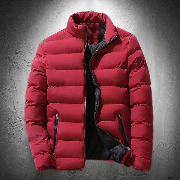 

men parkas quilted cotton male winter thick puffer jacket light warm coat plue size 4xl, Black