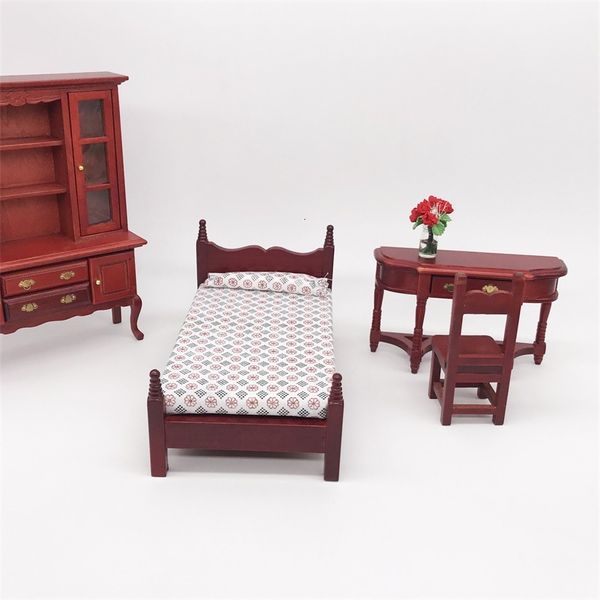 

1: 12 mini dollhouse dollhouse pocket furniture mahogany cot handmade design crsm