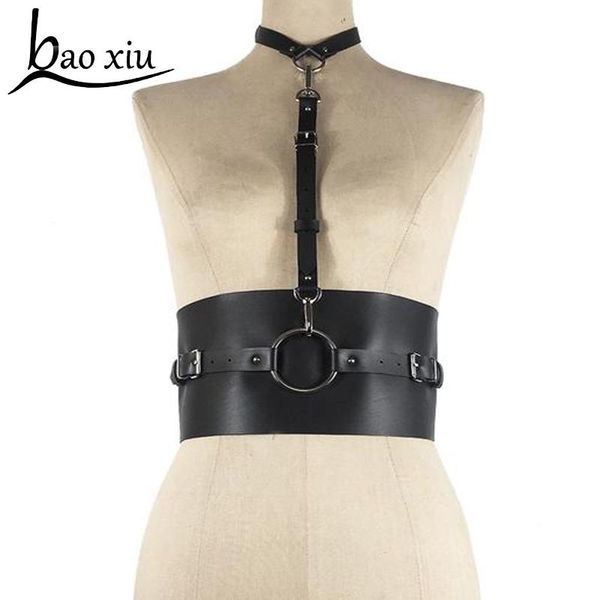 

2020 new women harness belts garters gothic belts bondage belt fetish lingerie wide belt female body bondage suspenders, Black;brown