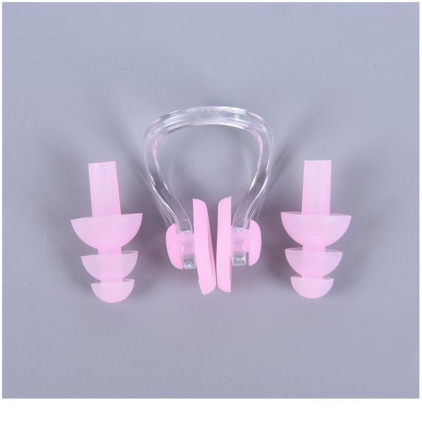

1set anti-noise earplugs nose clip case protective waterproof protection ear plug sile swim dive supplies security bbylwo
